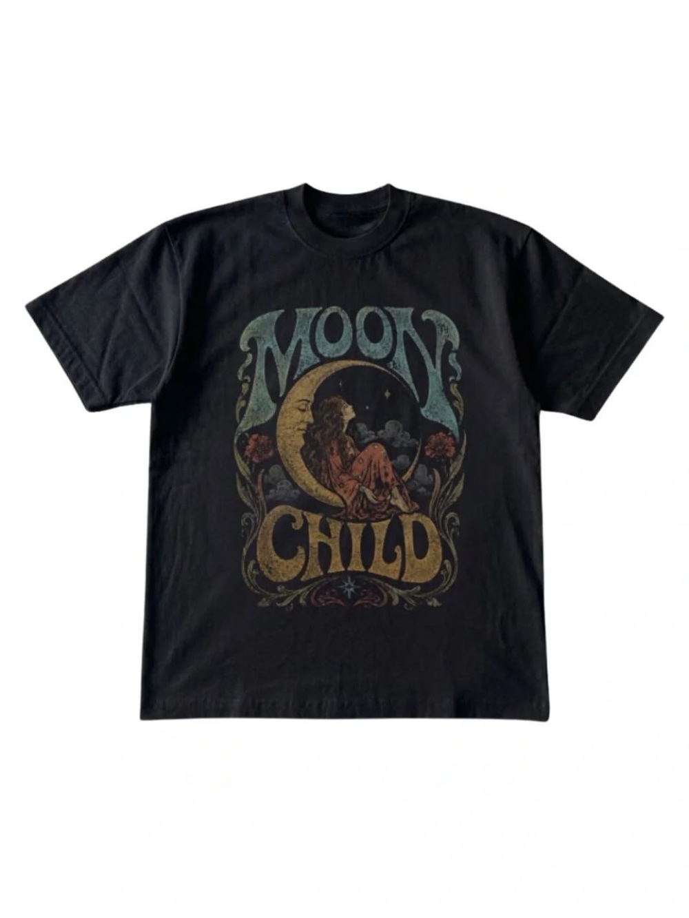 Black 'Moon Child' Graphic Tee